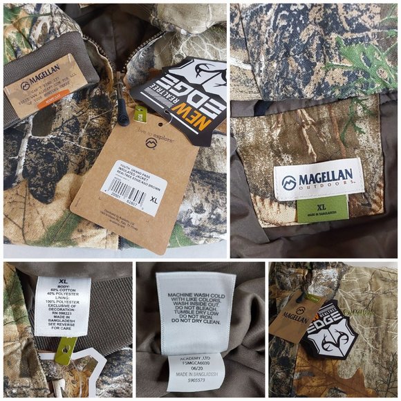 'MEG.OUTDOORS' HUNT-GEAR INSULATED HOODIE CAMO COAT 'REALTREE EDGE' FULL-ZIP - Picture 8 of 16